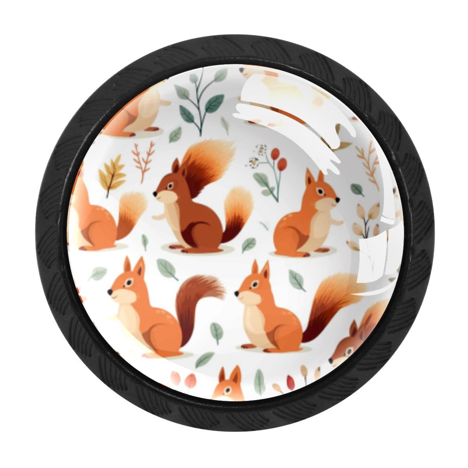 Chenzzzz Multicolored 12 4 Pack Round Cabinet Knobs For Kitchen Bathroom Closet Dresser Cabinets, Squirrel
