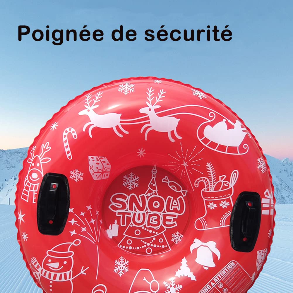 YJZQ Luge Gonflable Tube Siège de Ski Robuste Tube à Neige Sport Hiver Traîneau Pliable Cercle avec poignées pour Enfants et Adultes Dia 94CM Coloré