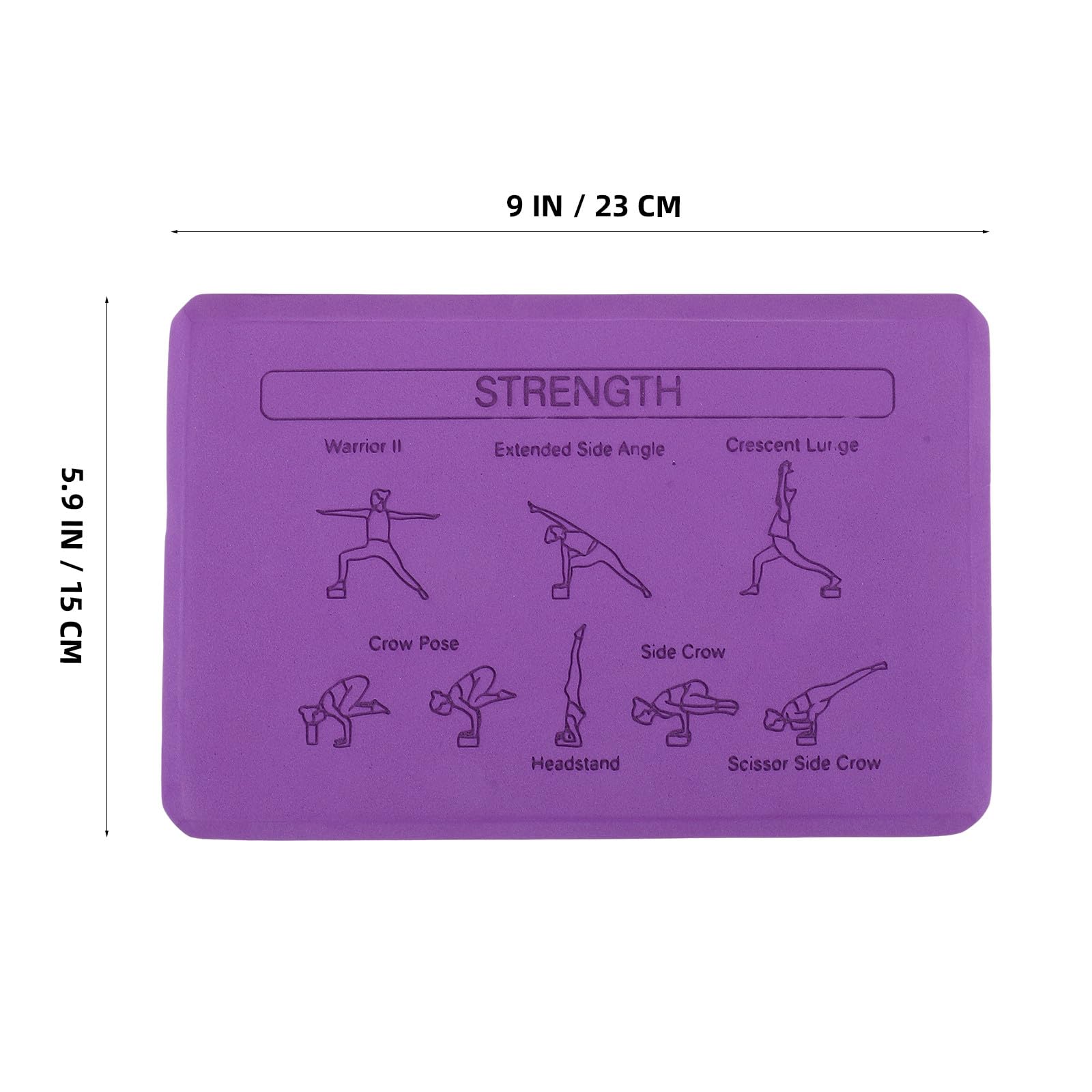 MAGICLULU Bloques de Yoga Espuma Eva Antideslizantes Alta Densidad 23x15x7,6 Cm Pack 2 Unidades Color Morado Principiantes y Niños para Estiramientos Flexibilidad y Pilates en Casa