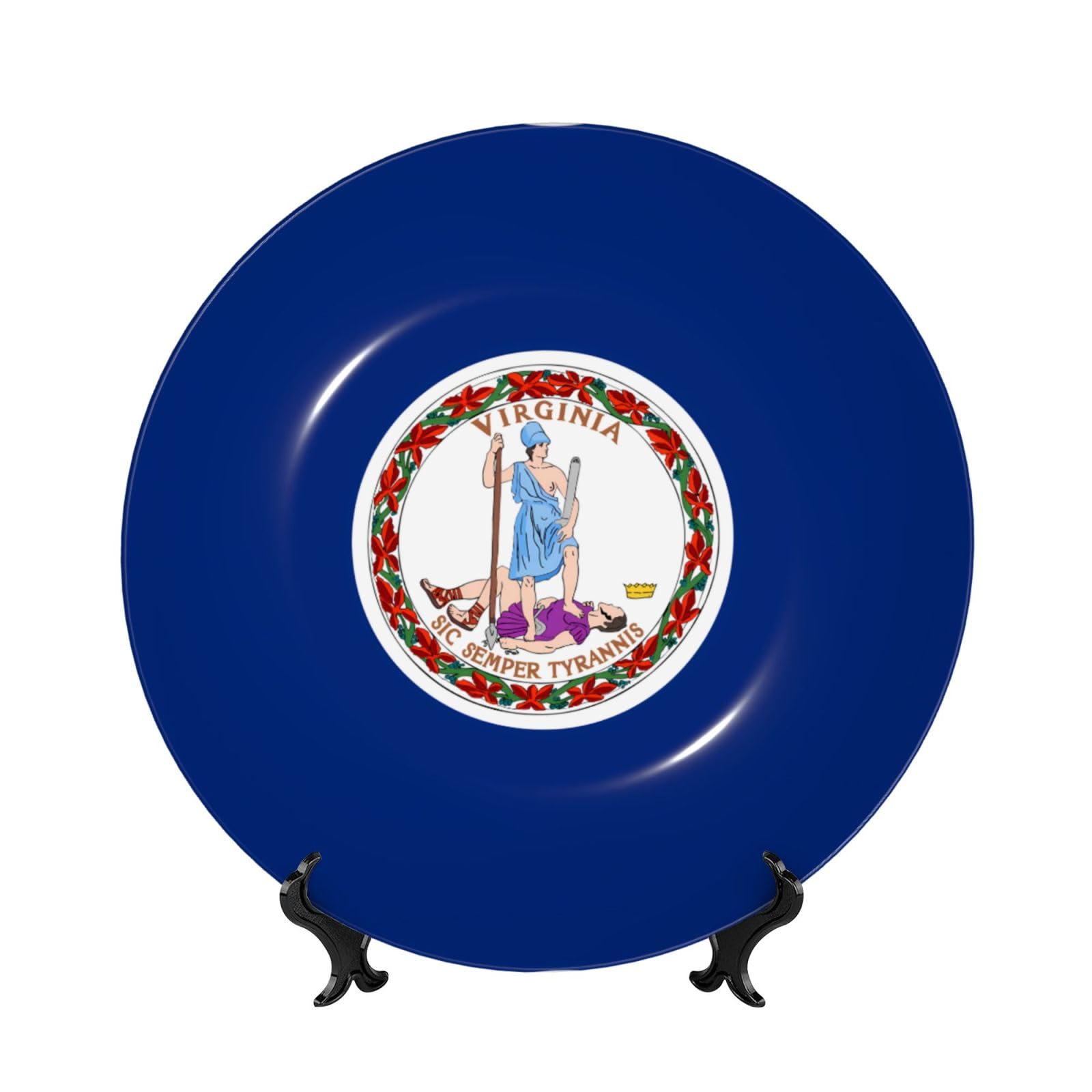 Decoración para el hogar con platos de la bandera de Virginia para oficinas elegantes