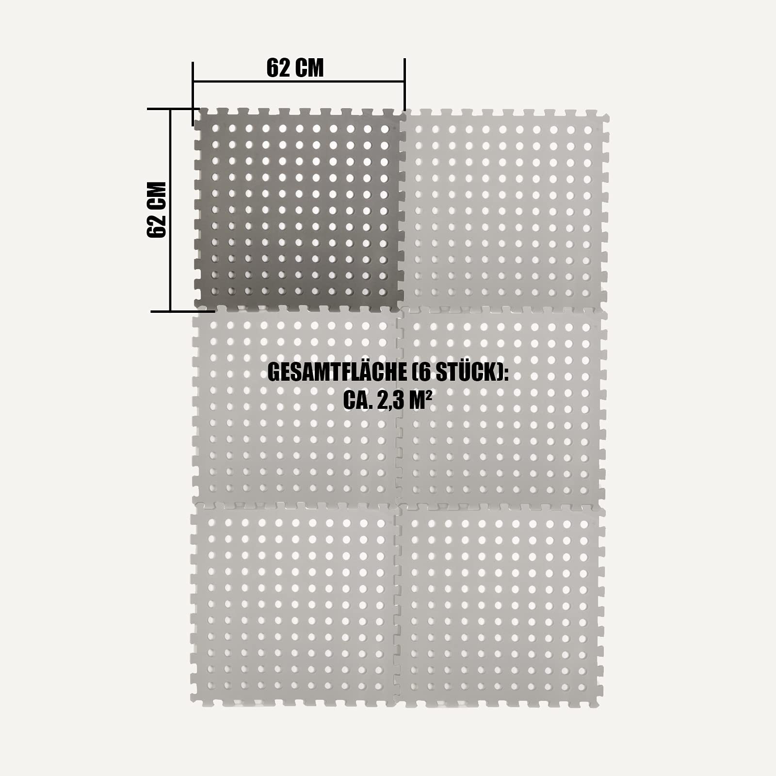 Mauk Flexible Poolmatten Bodensystem Schutzmatten Bodenschutzmatte, grau, XL