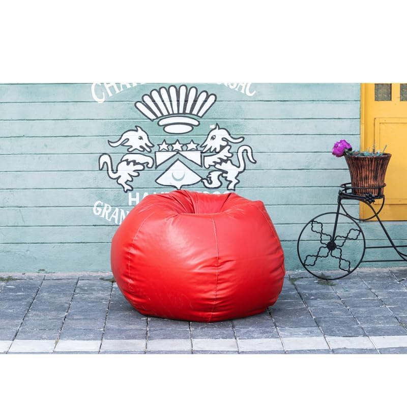 Image of Chair Cover Without Beans - Tear Drop Shape Lounger for Adults and Teens - Soft Durable Washable Seating Cover for Home Office Bedroom Living Room Dorm Gaming Room (RED, XXXL)