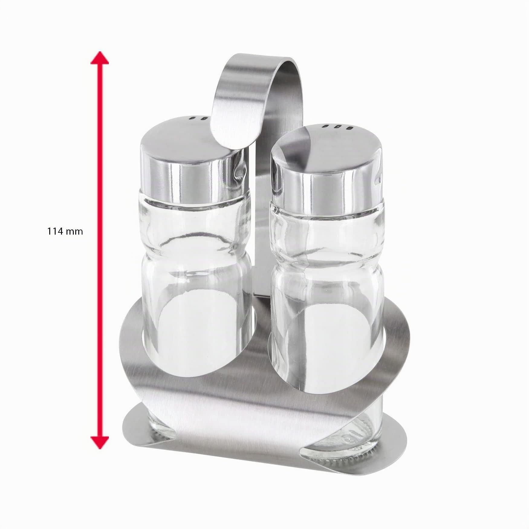 Westmark Ménage Sel et Poivre, 6 Pièces, 3 Pièces, Capacité : env. 40 ml, Acier Inoxydable/Verre, Wien, Argent/Transparent, 650222E2