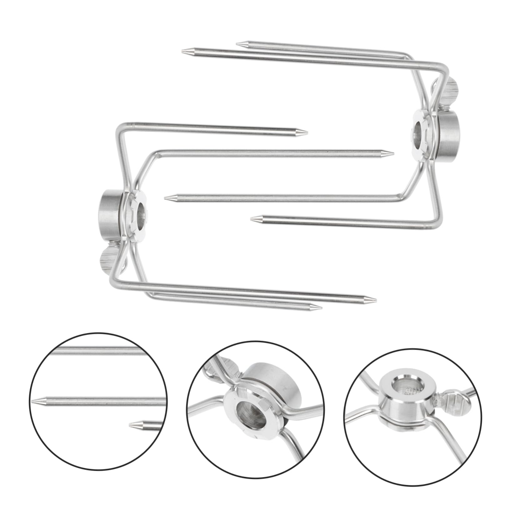 Totority 2pcs Stainless Steel Roast Chicken Forks Durable Meat Grilling Tool for Bbq Rotisserie for Outdoor Cooking and Poultry Lifting