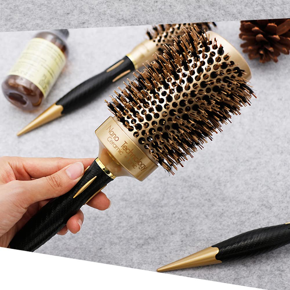 Round Brush Set for Blow Drying, Professional Women's Hair Styling Brushes - Thermal Durable Aluminum Barrel Round Curling Brushes with Boar Bristles, 4 Count
