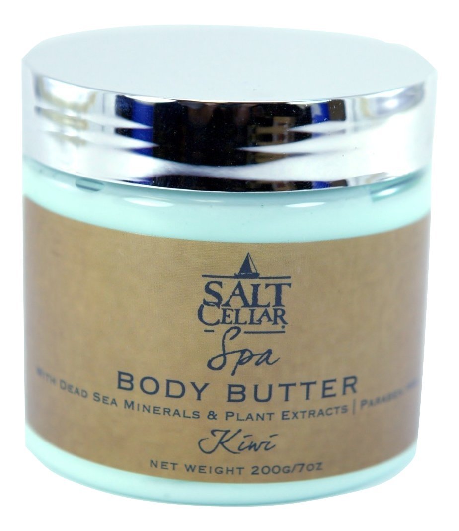 Salt Cellar Spa Kiwi Body Butter for Women, Made with Dead Sea Minerals, Shea Butter and Plant Extracts, Luxurious Skin Rejuvenation and Moisturization, Made in Israel, Cruelty-Free, Paraben Free