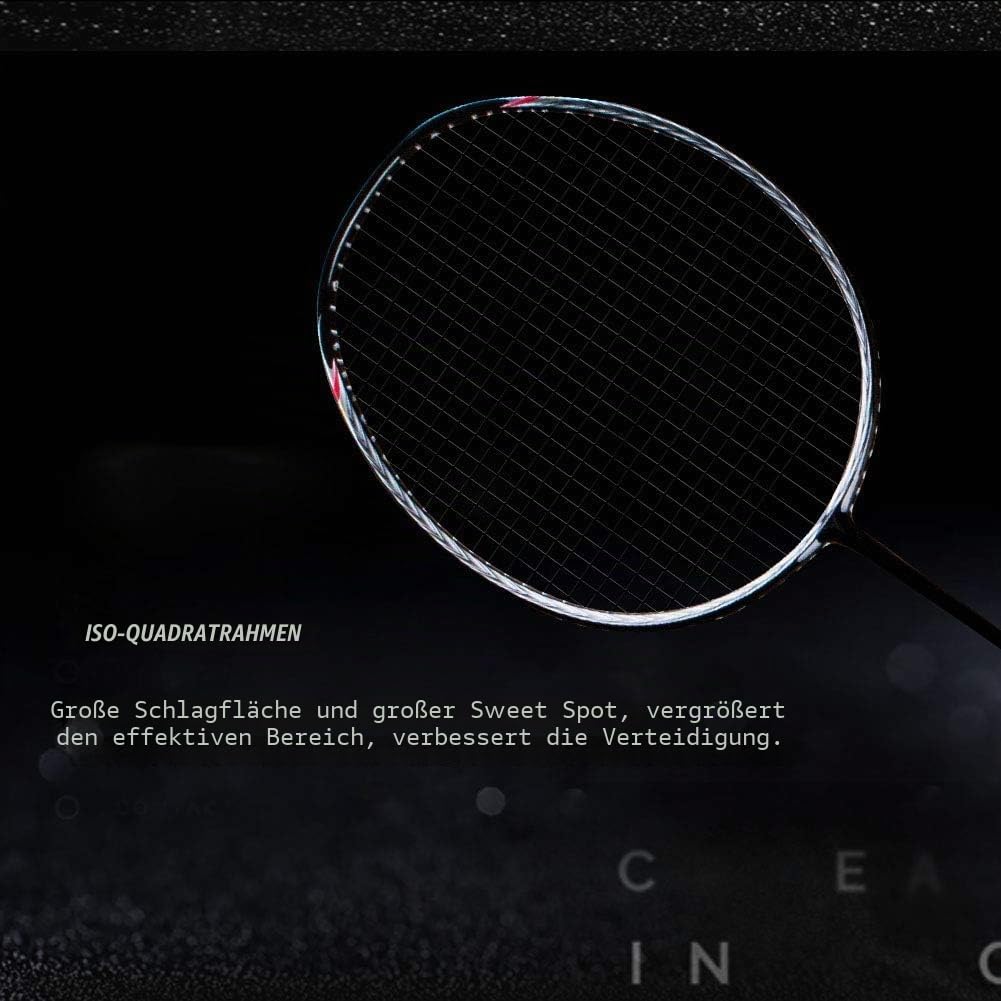 Senston N80 Ultraleicht Graphit Badmintonschläger Carbon-Fiber Badminton schläger mit Schlägertasche