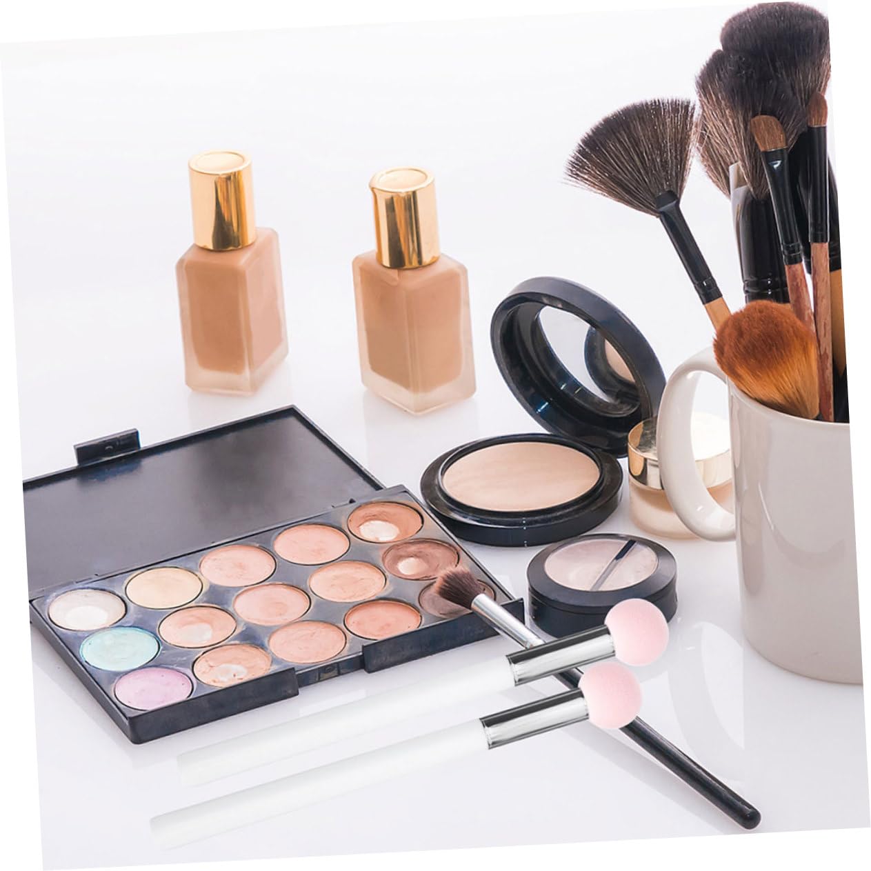 Ipetboom 30pezzi Spugnette Per Trucco Testa Di Fungo Di Applicatori Per Fondotinta e Spugna Per Trucco Viso e Contouring Riutilizzabili e Lavabili Colori
