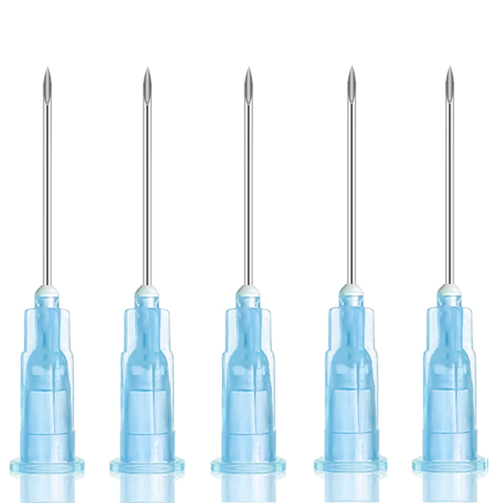 100 Pack 23G 1 Inch Luer Lock Disposable with Cap for Lab Supplies, Pet, Poultry, and Industrial Dispensing Accessories