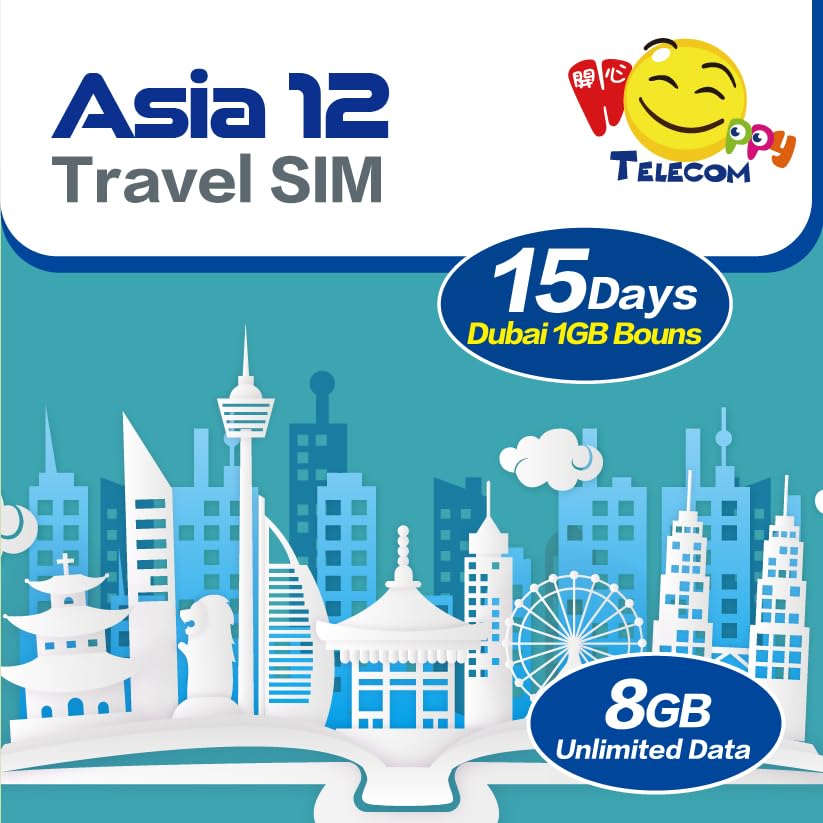 Free Test 150MB 1Day In Canada | Happy Asia 12 Countries 15 Days Unlimited Data Sim Card | 8GB Of 5G High-Speed Data Then 128kbps | Support Google, Whatsapp, Facebook, Instagram And More