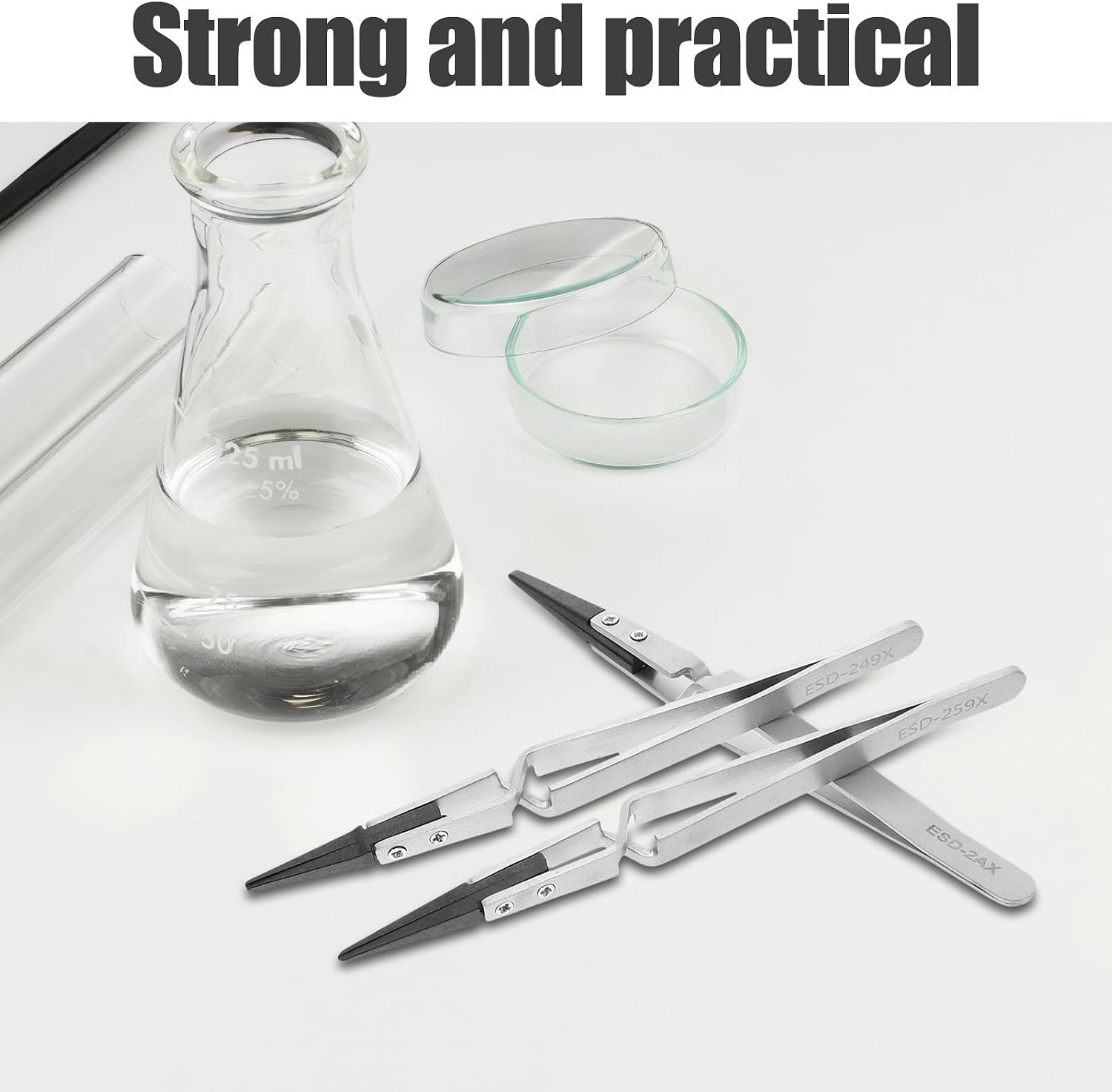 3pcs Stainless Steel Anti-static Tweezers Set with Heat Resistance and Lightweight Design for Precision Electronics and Jewelry Making Lab Use