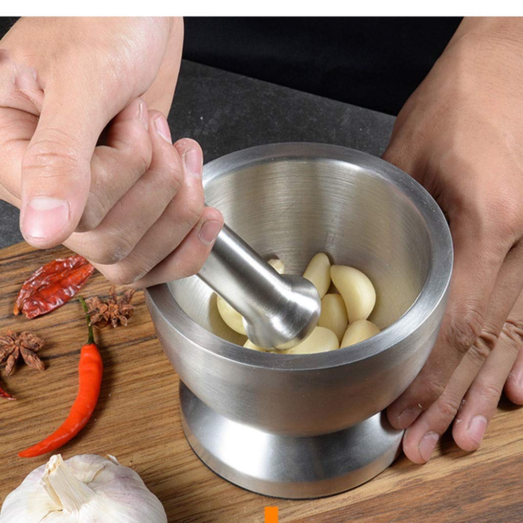 Pestle and Mortar 304 Stainless Steel Mortar and Pestle Sets Masher Household Grinding Manual Mortar ce Grinder Bowl Pesto Mortar Pestle