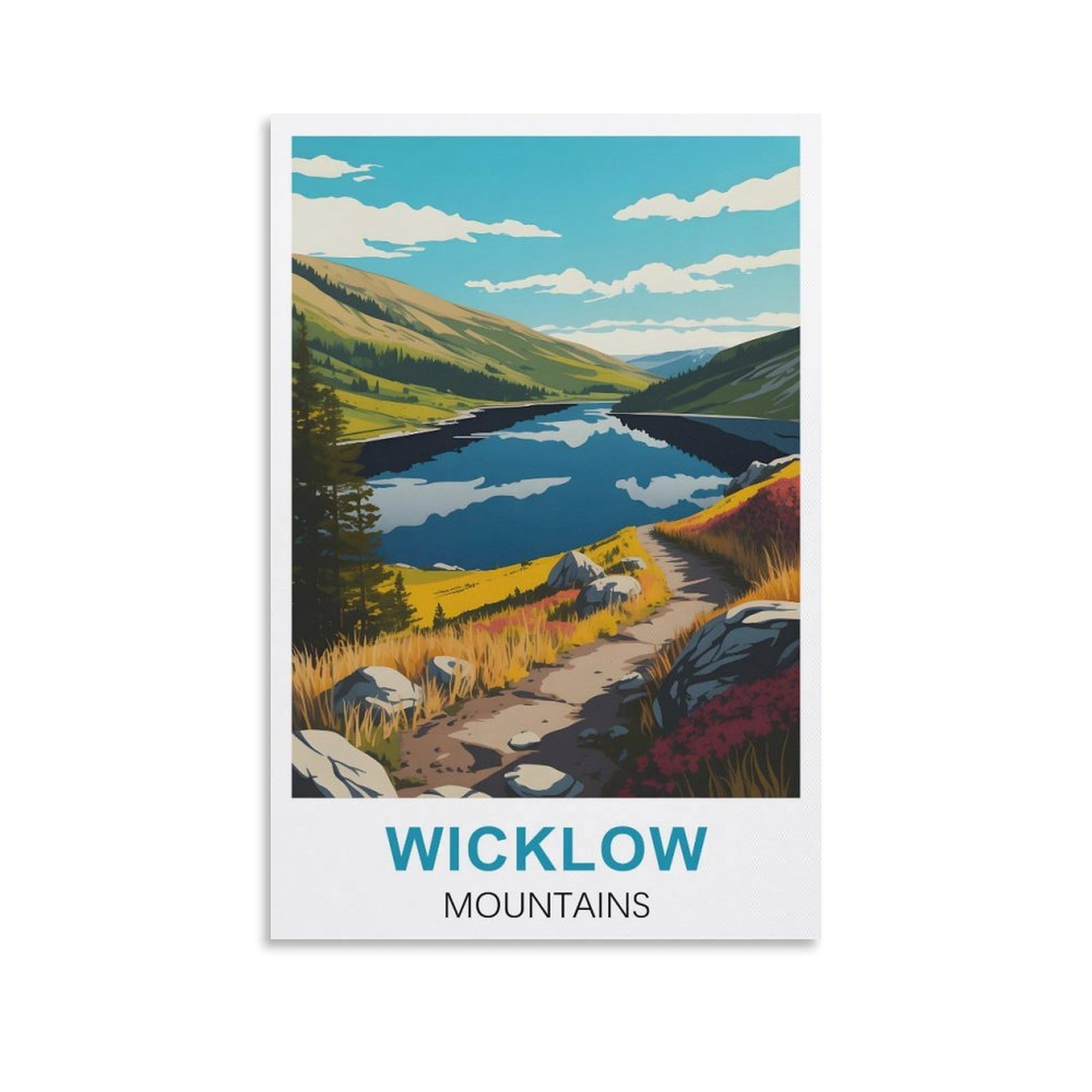 EZMLFA DIY Diamond Painting,Wicklow Mountains Ireland 5D Landscape Diamond Painting Kits for Adult, Gem Art Crystal Art Kits for Adults, for Home Wall 40x50cm