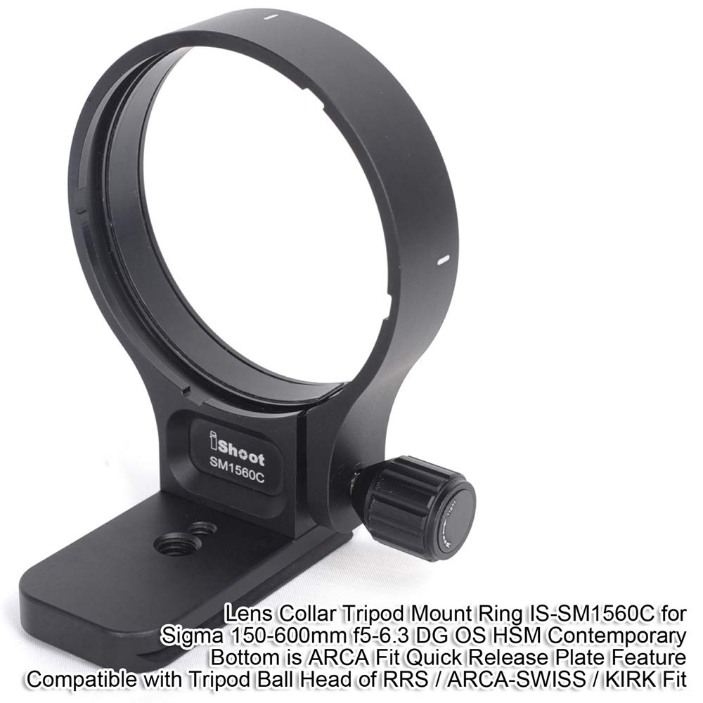 Collare Per Treppiede IShoot IS-TA70180G2 Per Tamron 70-180mm F/2.8 G2 A065 – Piastra Arca-Swiss 39mm, Supporto Verticale, Alluminio CNC, Compatibile Con Stabilizzatori