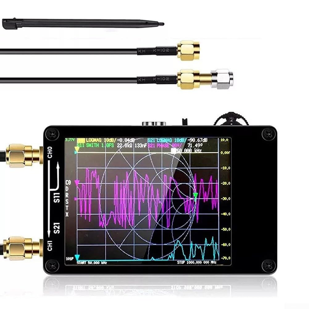 Portable Vector Network Analyzer for NanoVNA - 50KHz to 900MHz Analyzer with Connector, for Smith Chart Display, Calibration Kit, 2.8-inch
