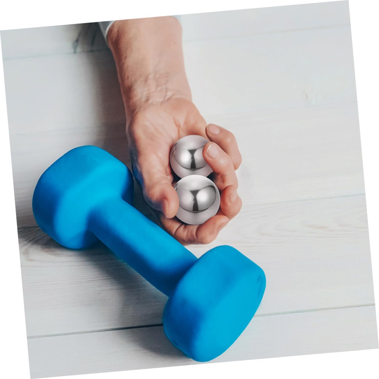 Balones de Masaje de Acero Inoxidable para Ejercicio de Mano, 2 Pares