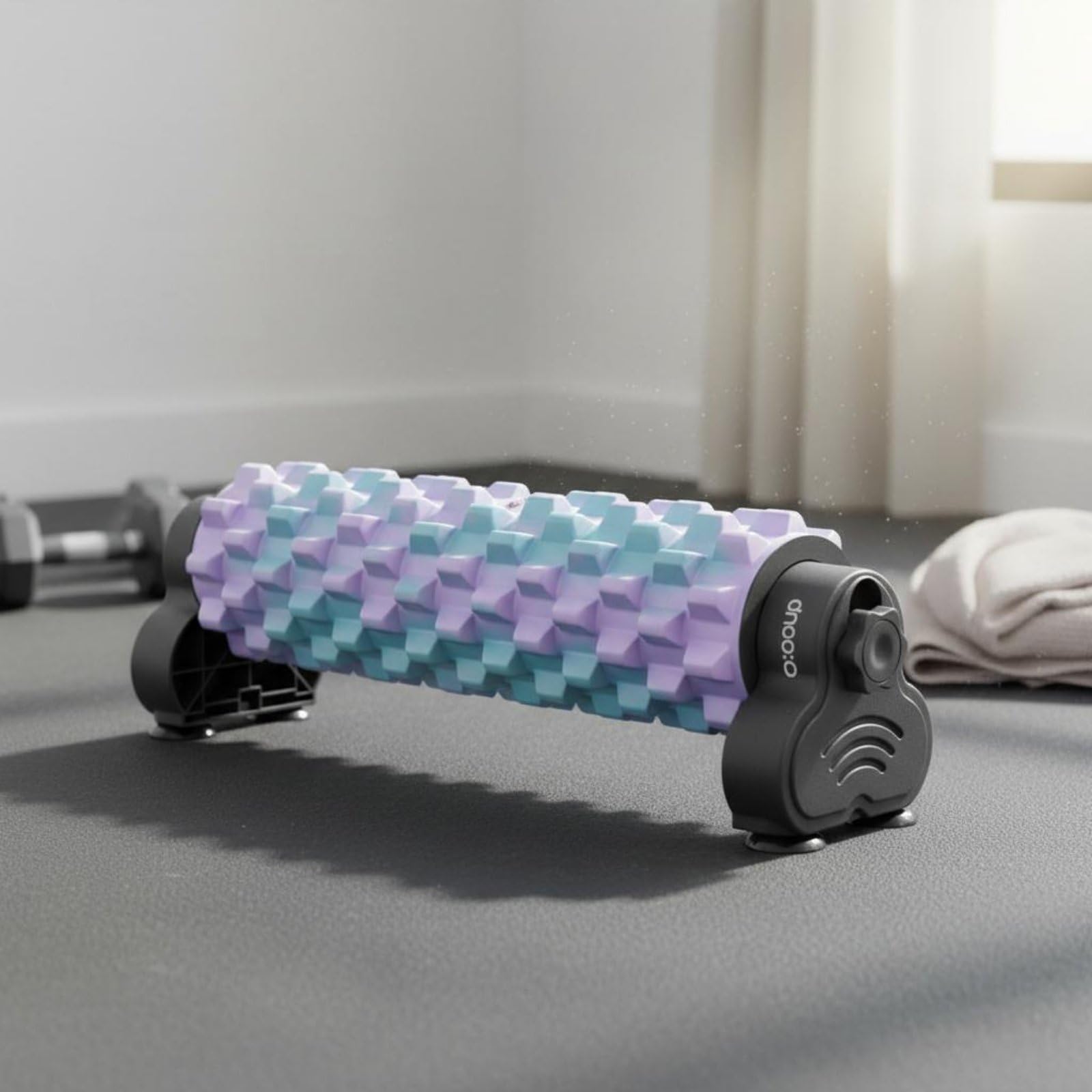 TISHITA Rullo Regolabile Rullo Schiuma Massaggio Spinale Base Solida Ventose Regolazione Punti Piramidali Profondi Materiale EVA PVC PP Adatto a Stretching, Rosa+Blu