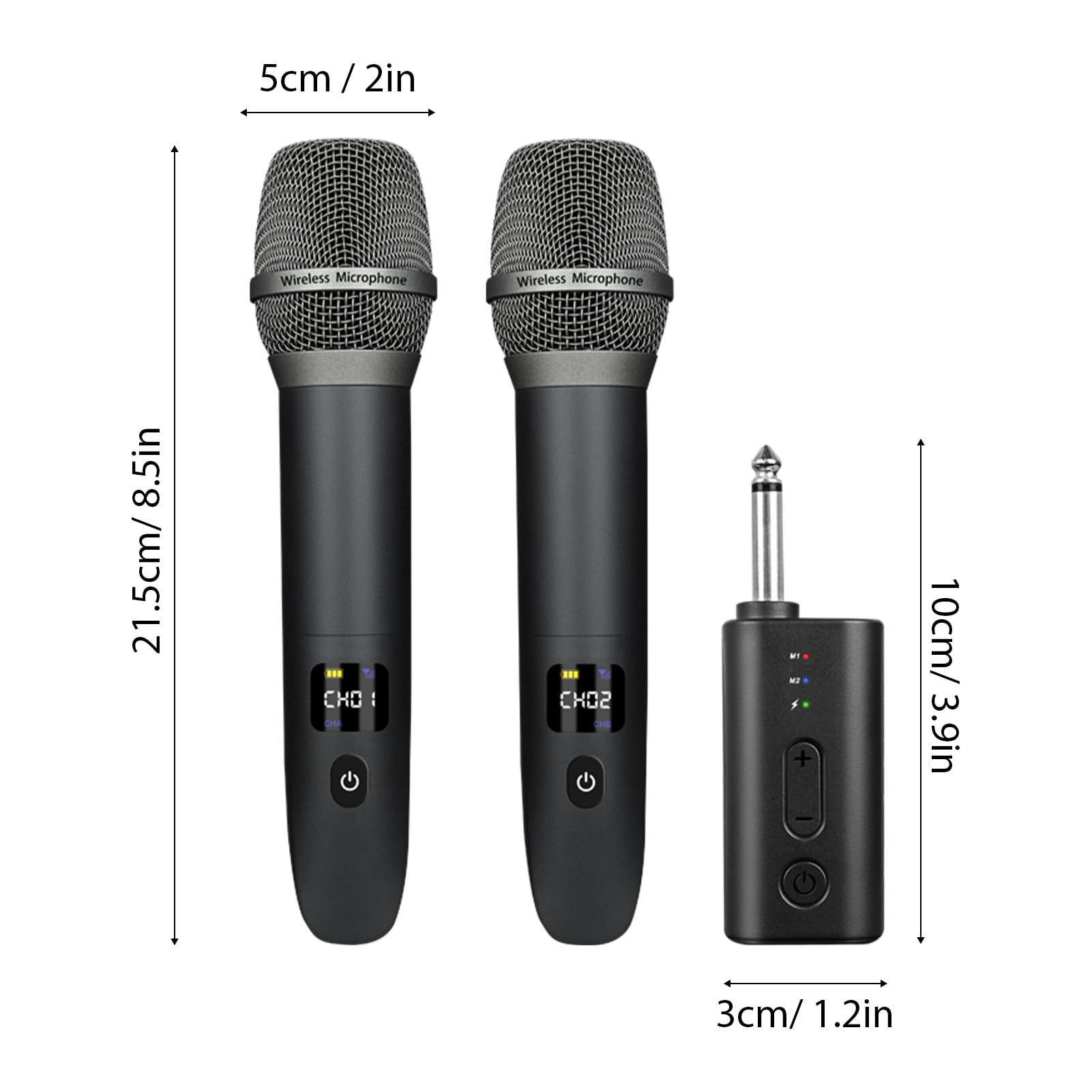 Fafeicy Doppio Microfono Wireless, Microfono Karaoke Digitale Senza Fili Ricaricabile a 2,4 GHz con Tecnologia di Blocco del Chip DSP, Ideale per Esibizioni Sul Palco e Feste in casa.