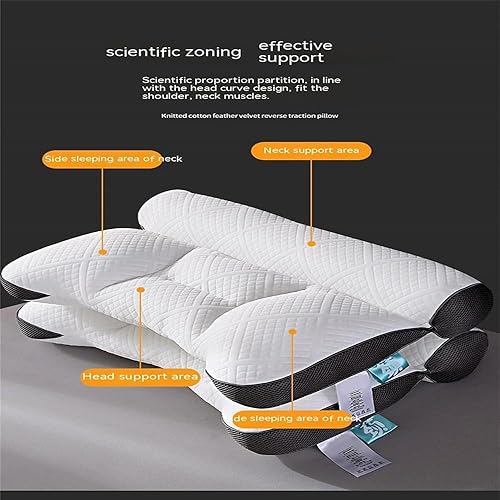 Miniatura 3 de Enthowother Almohada de plumón de ganso cómoda para mejorar el sueño, almohada ergonómica de apoyo para el cuello, ajustable y adecuada para todas