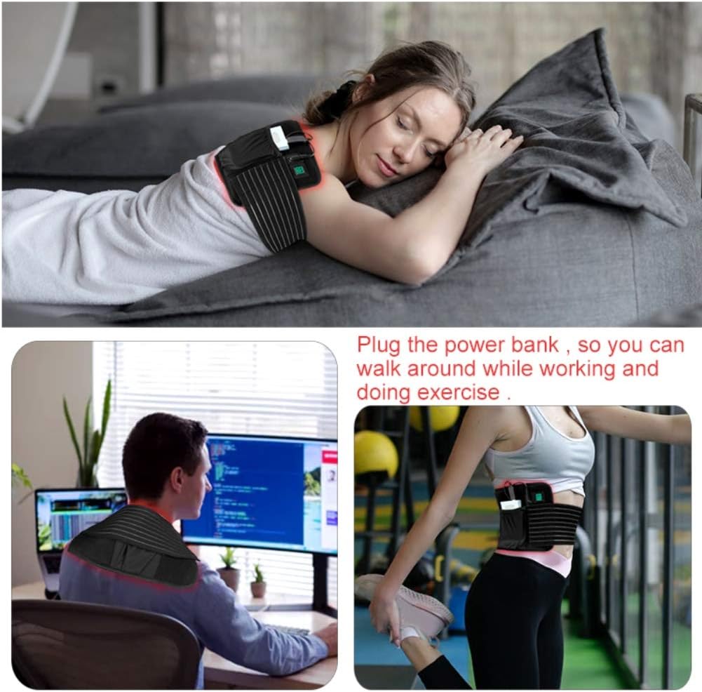 LOVTRAVEL 2021 New 660nm LED Red Light and 850nm Near Infrared Light Therapy Devices Large Pads Wearable Wrap for Pain : Health & Household
