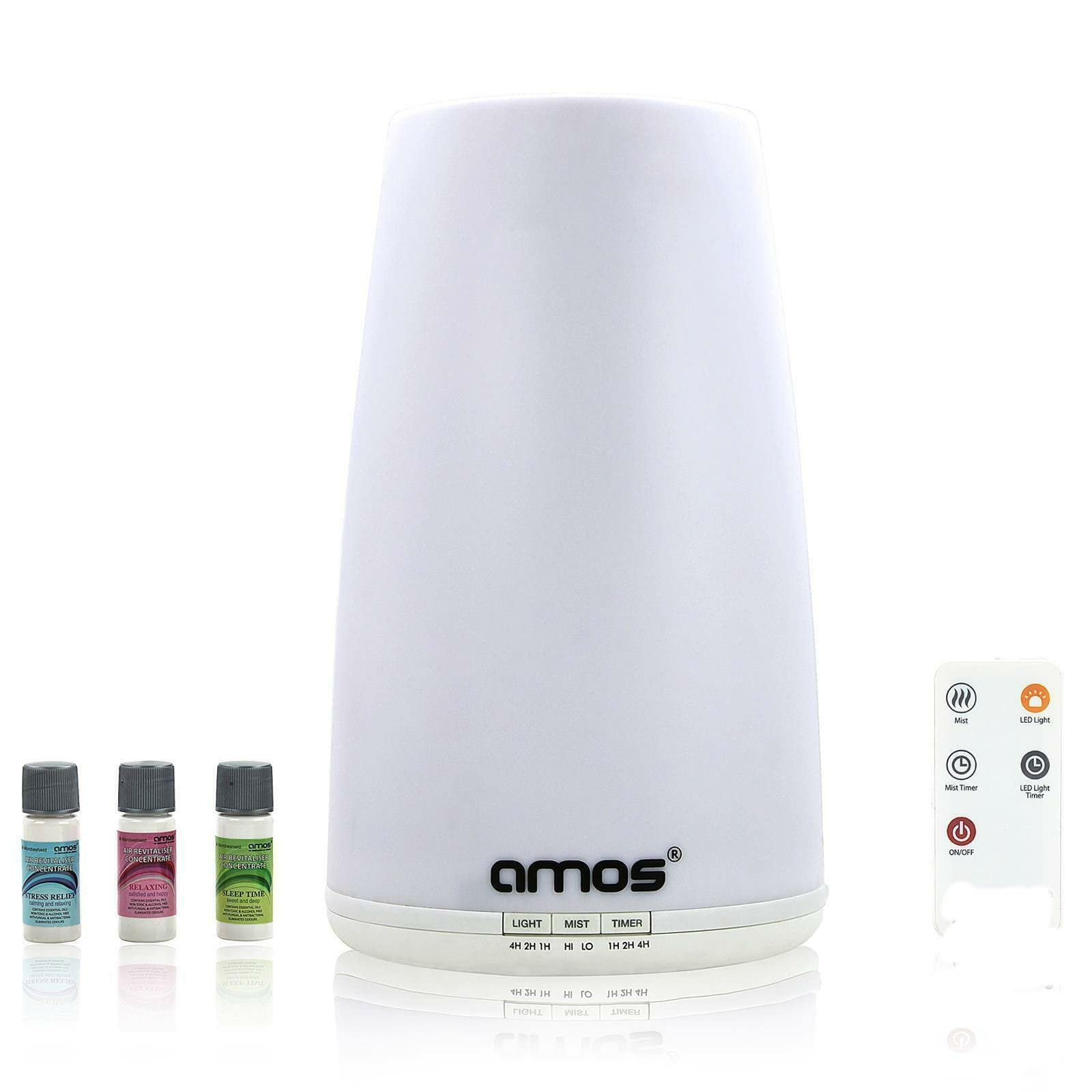 Ultrasonic Aroma Diffuser 10 ml - Essential Oil Aromatherapy w/Led Lamp, Humidifier with Remote Control, 3 Fragrances | Health & Personal Care