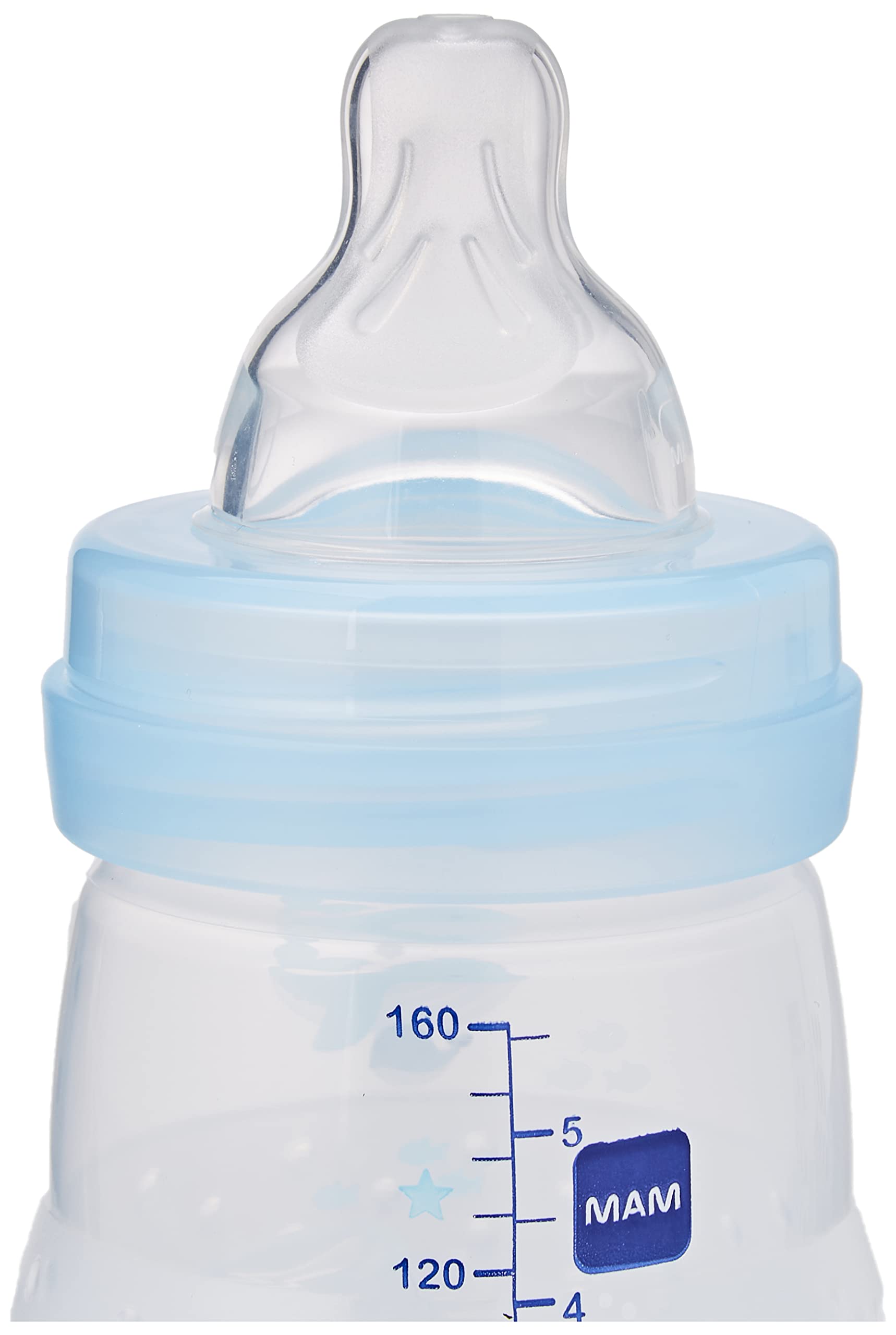 Mam Easy Start Anti-Colic Babyflasche, 8 Flaschen in den Formaten 130 ml, 160 ml und 260 ml, 1 Start Nano, 4 Dichtstoffscheiben, 1 extra weicher und griffiger Ausgießer, Sortiert Farbe, 7- 30 g