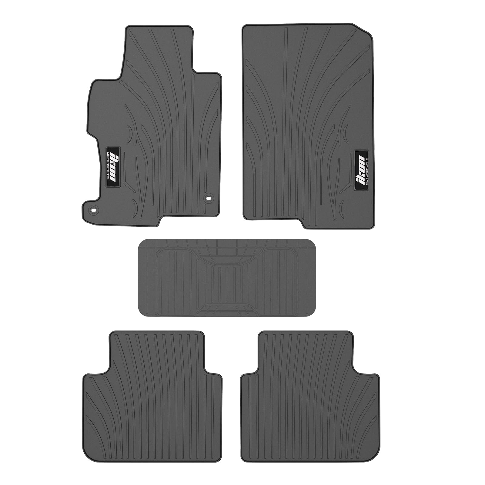 IKON MOTORSPORTS, Custom Fit Floor Mats Compatible with 2013-2017 Honda Accord Sedan 4-Door, Gray/Grey Latex Rubber Heavy Duty All Weather Season Car