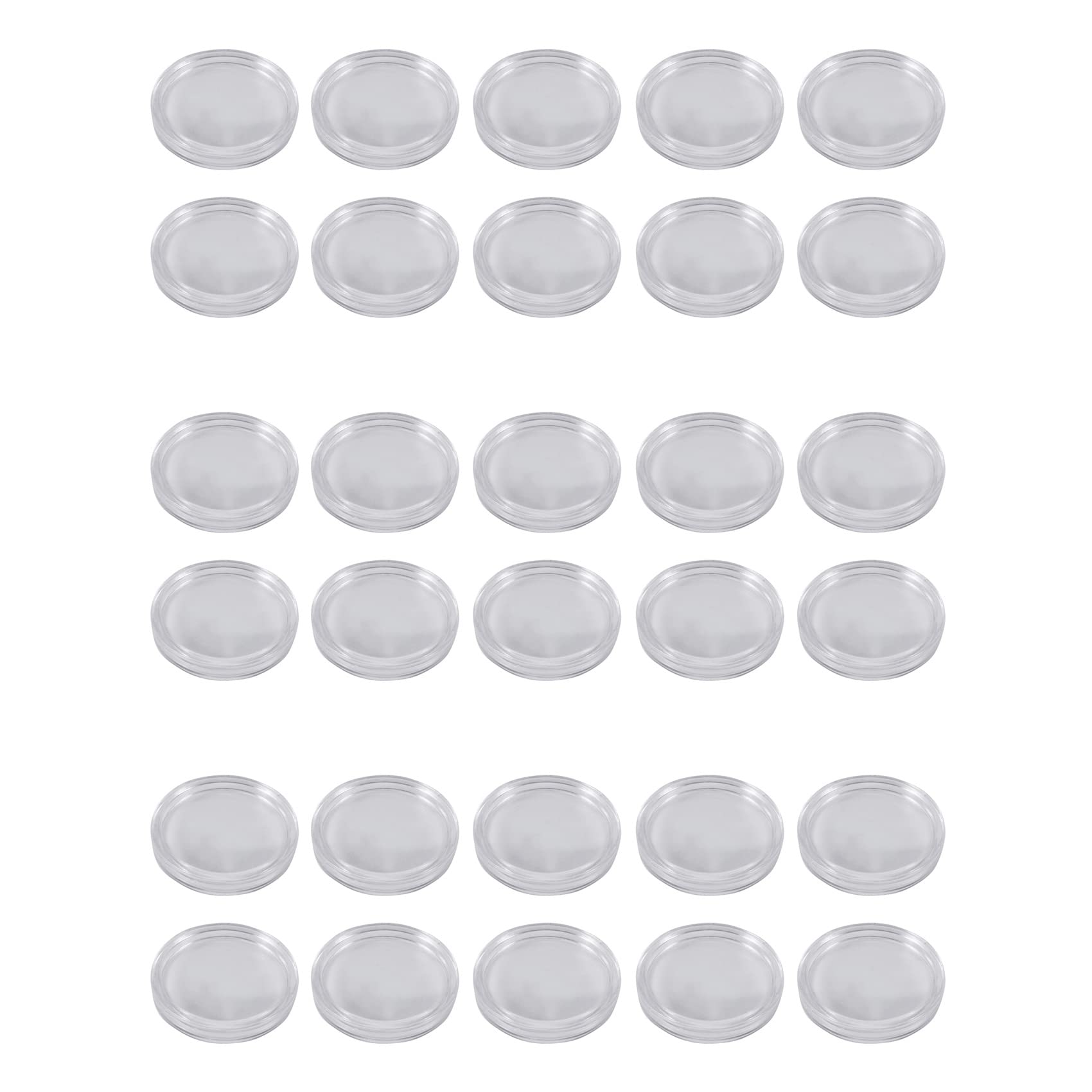 Hndhbfgrt 30 Pcs Small Round Transparent Plastic Coin Capsules Box 33mm