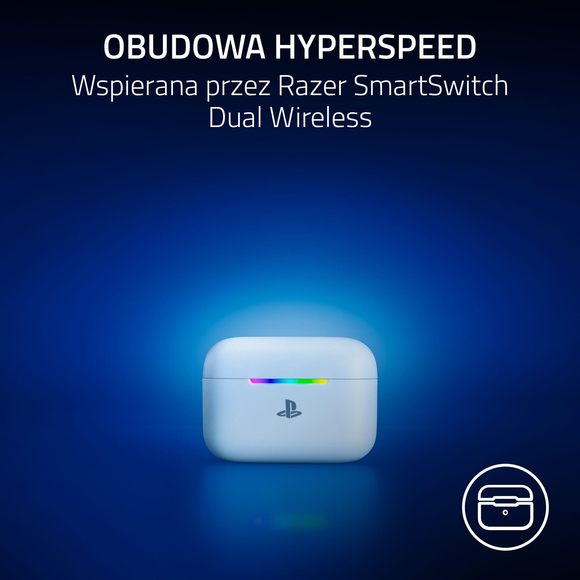 Razer Hammerhead V3 X HyperSpeed PlayStation - Bezprzewodowe, wieloplatformowe słuchawki douszne dla graczy - HyperSpeed Wireless i Bluetooth - 40 godzin - wodoodporność IPX4 - THX Audio | Biały