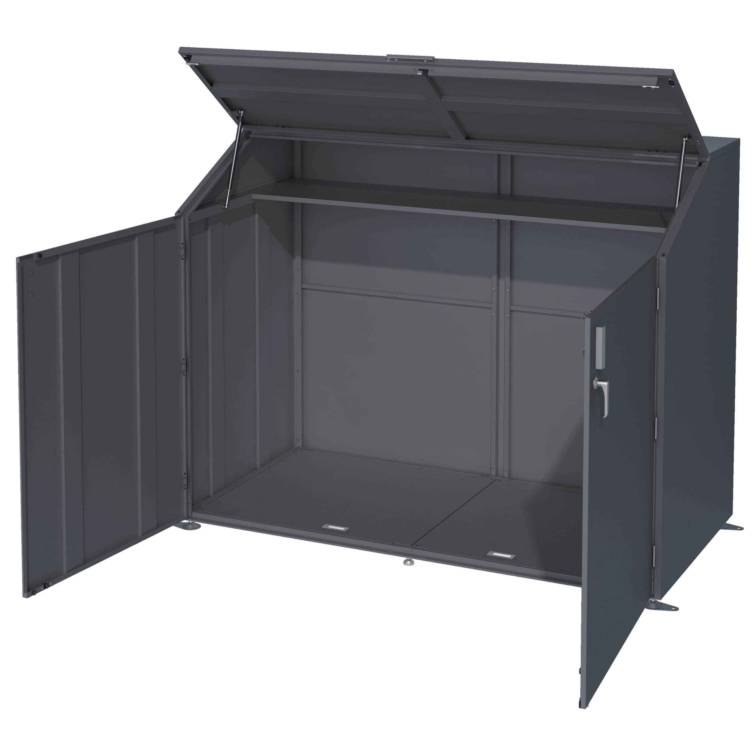 DEGAMO Fahrradgarage Metall anthrazit RAL 7016 wetterfest 200x100x157cm abschließbar