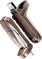 Vista 8 de Unidad flash USB externa SSD de 256 GB, hasta 550 MB/s 2 en 1 tipo C+USB A USB3.2 Gen2 unidad de pulgar de estado sólido SSD Stick para iPhone