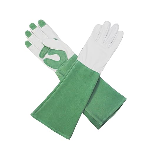 Miniatura 7 de Guantes largos de jardinería a prueba de espinas, regalos de jardinería para hombres, guantes de cuero a prueba de pinchazos para recortar cactus,