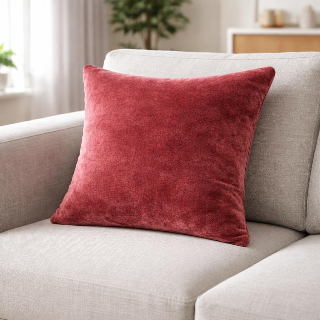 Rose Velvet Cushion 12x12 Inch Pack of 8 | Soft Zip Cushion 4