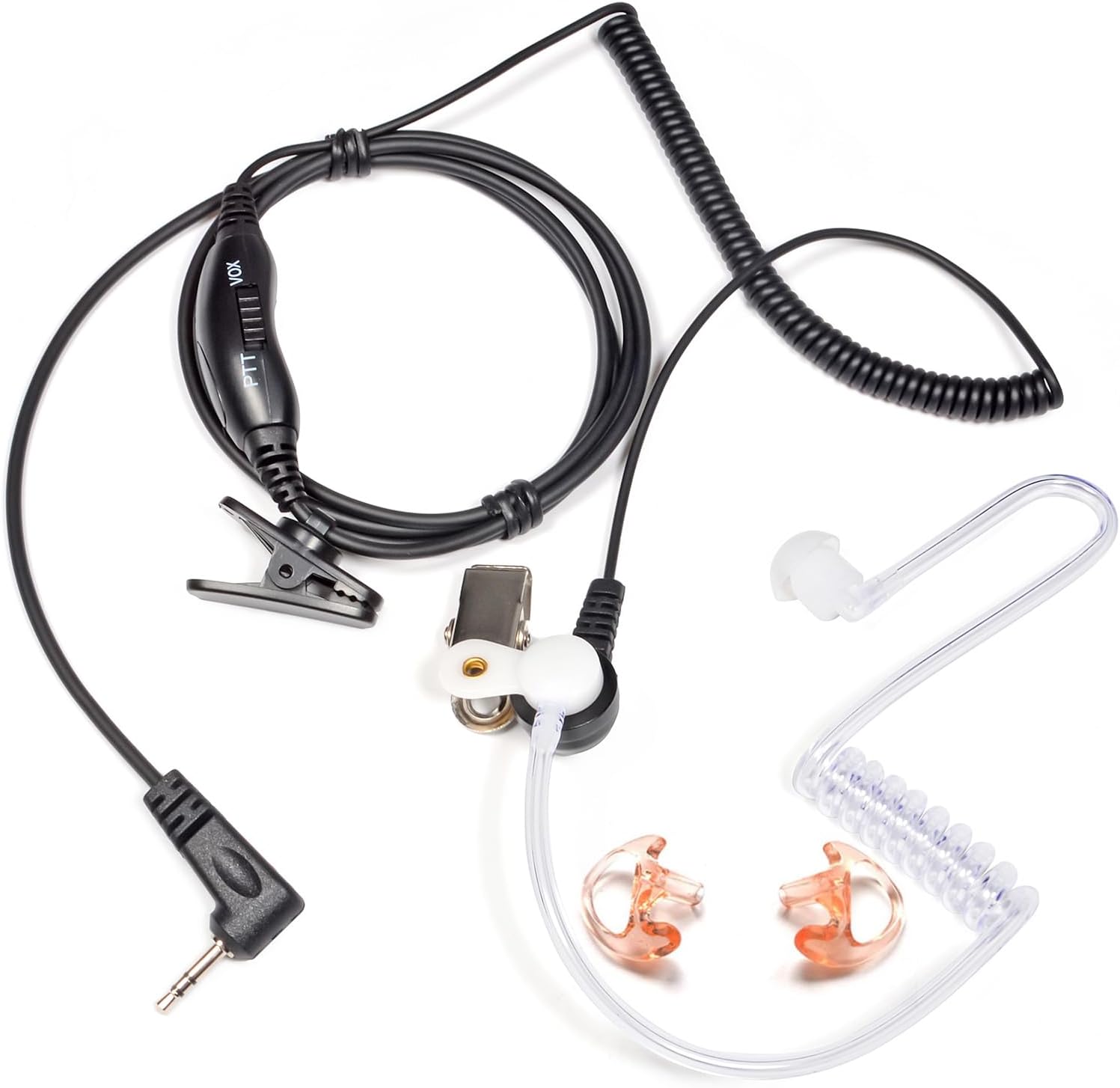 HYS 1 Wire Headset Acoustic Tube Earpiece W/Ear Tip and Medium Silicon Earmold, PTT/Mic with VOX, for Motorola Spirit GT/Spirit GT+, for T200TP T260 T460 T465 T600 T605 T800 Talkabout FRS Radio
