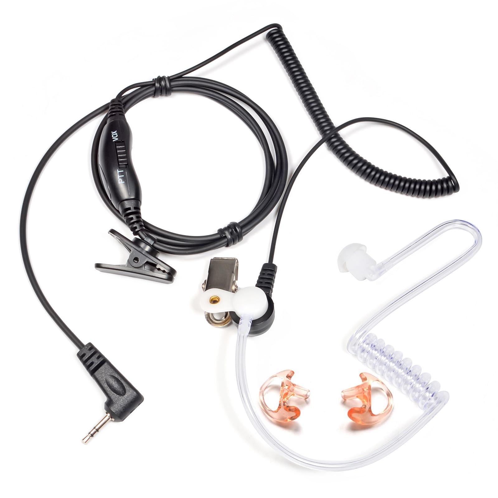 HYS 1-Draht Headset Für Motorola Funkgeräte – Mit Akustikschlauch, VOX/PTT, Für Spirit GT, T200, T600 Serie
