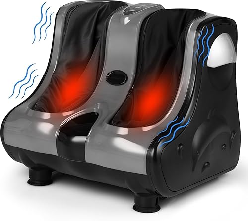 ARLIME Masajeador de pies con calor, máquina de masaje de pies Shiatsu, modos de intensidad de 3 niveles, vibración de amasamiento profundo,