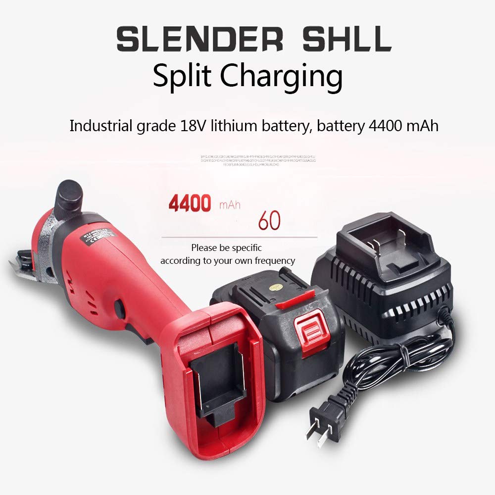 Tijeras de lana eléctricas inalámbricas de 300 W, tijeras de lana ajustables de 2 posiciones para cortapelos, ideal para cortar animales como lana, crin de caballo y lana sucia, rojo (rojo)