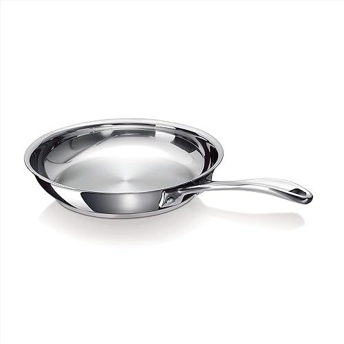 Alva Sartén para chef, sartén de acero inoxidable, apta para horno, compatible con inducción, sartén para tortilla apta para lavavajillas, sartén