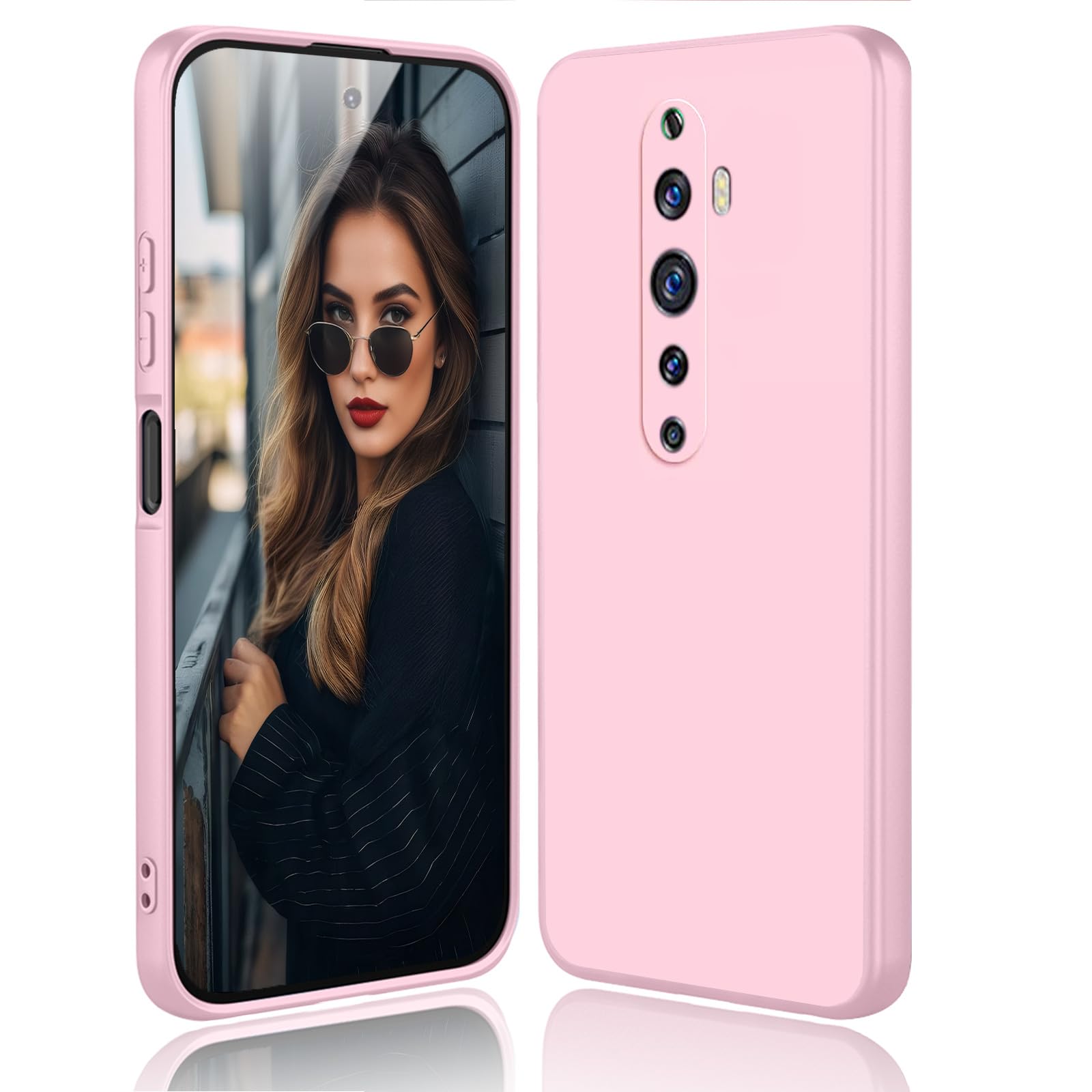 POUHYE Cover per Oppo Reno2 Z/Reno 2Z / Oppo Reno2 F/Reno 2F Custodia, Sottile Morbido Silicone Cover Protezione Fotocamera, Antiurto Protezione Case Oppo Reno2 Z/Reno 2Z / Oppo Reno2 F/Reno 2F Rosa