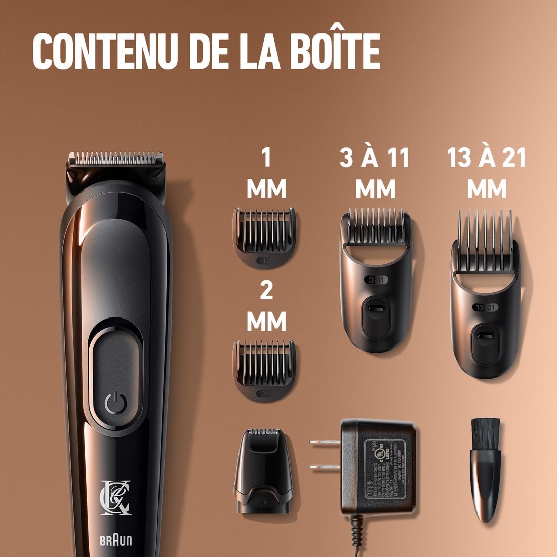 King C. Gillette Tondeuse Barbe Homme, 4 Sabots Interchangeables, Noire | sans Fil, Rechargeable, Coffret avec Peignes Lavables, Lames Inusables, 50 min d’Autonomie