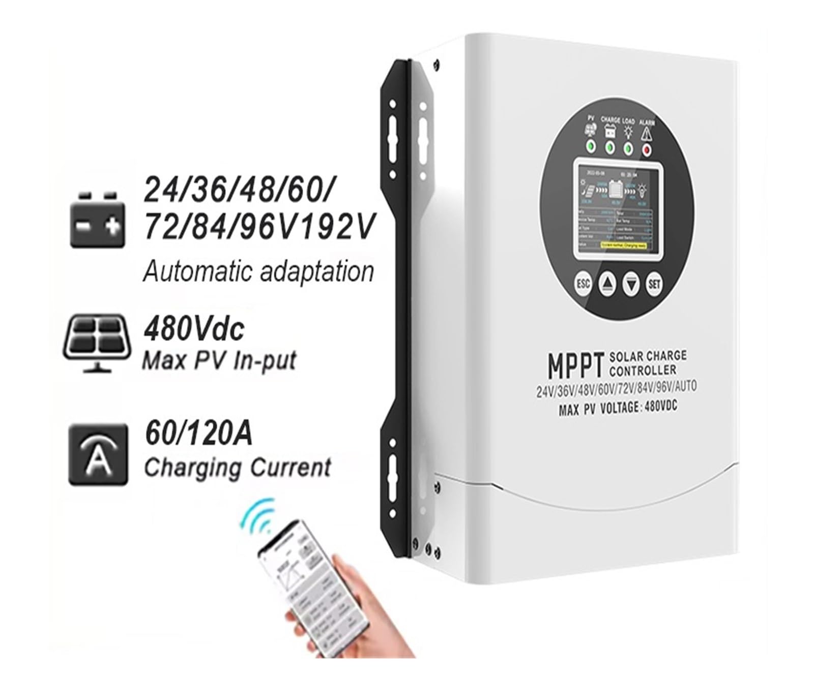 Amazon.co.jp: ソーラー充電コントローラー 480V MPPT ソーラー充電