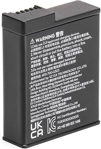 Miniatura 2 de Osmo Action Extreme Battery 1770 mAh soporta hasta 160 minutos de duración de la batería para DJI Osmo Action 3, cámara deportiva Osmo Action 4