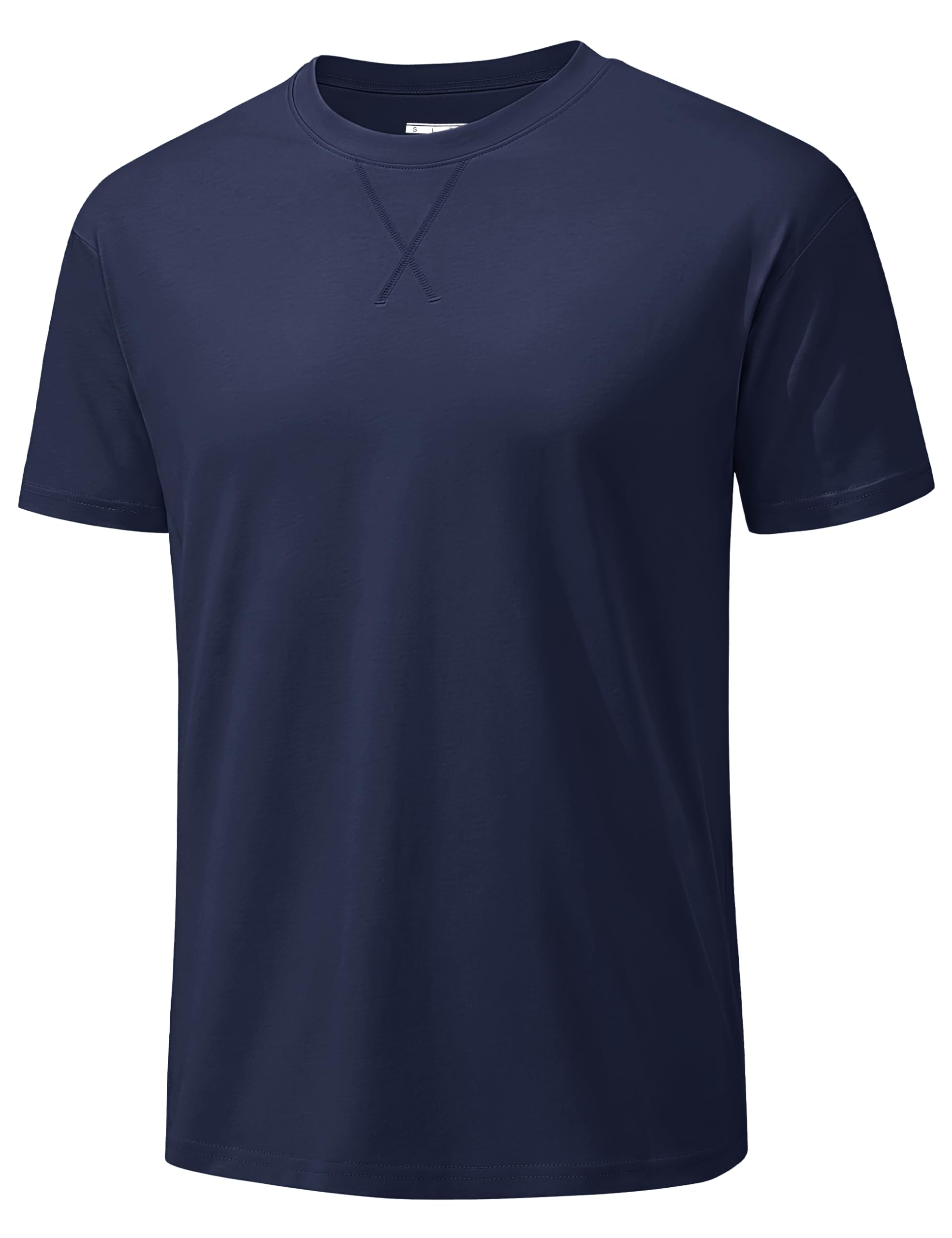 Cavva T Shirt Herren Baumwolle T-Shirt Basic Tshirt Sommer Rundhals Kurzarm Regular Fit Top Atmungsaktiv Oberteil