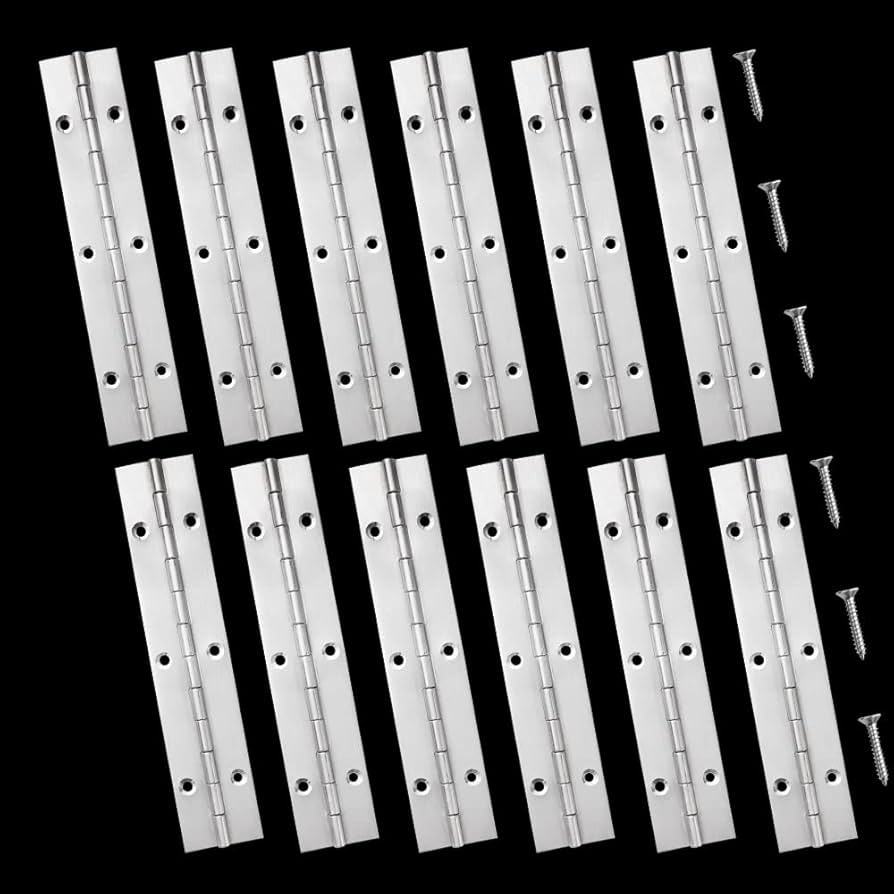 Aluminum Piano Hinge Marine Grade 304 Stainless Steel Piano Hinge, 12"X2 Piano Hinge 48 Inch