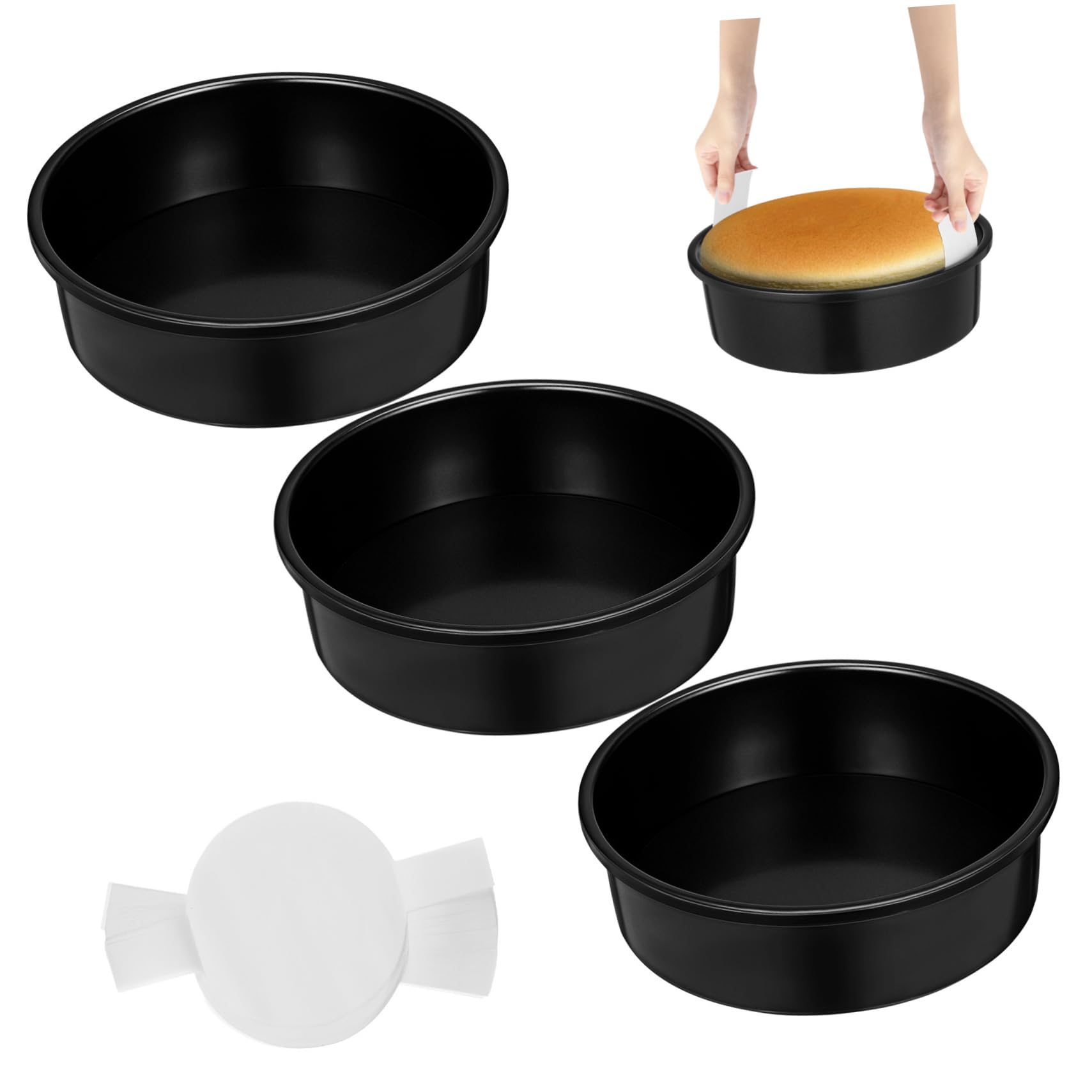 ABOOFAN 3 Piezas Molde Para Pasteles Redondo De Antiadherente De Moldes Para Hornear Para Pasteles Para Hacer Bizcochos Casa