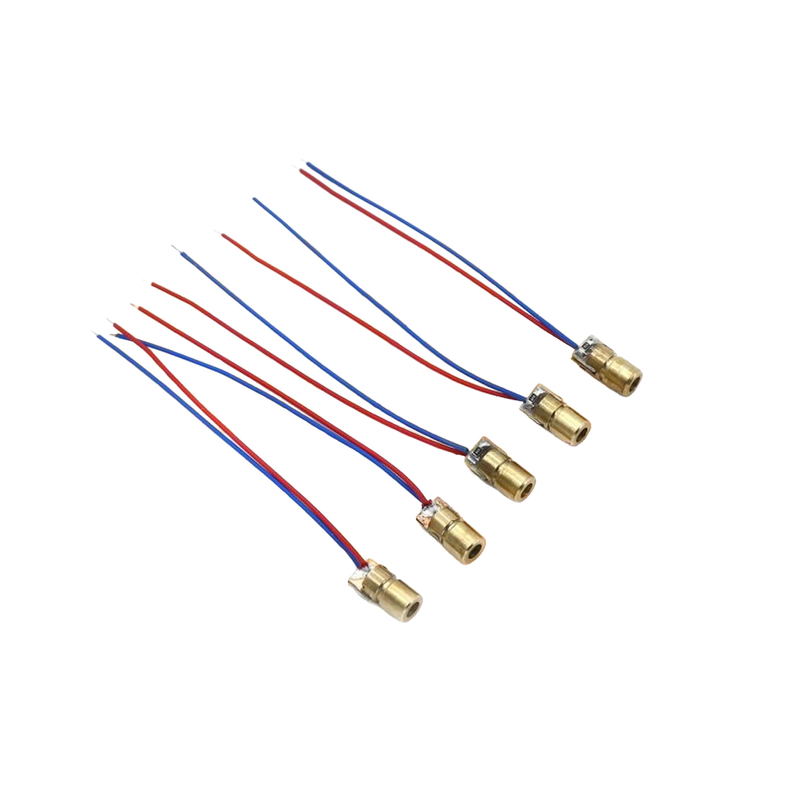 Electronic Spices for DIY project Brass Line Laser Dot Diode Module Head Red Light (for school project) pack of 5