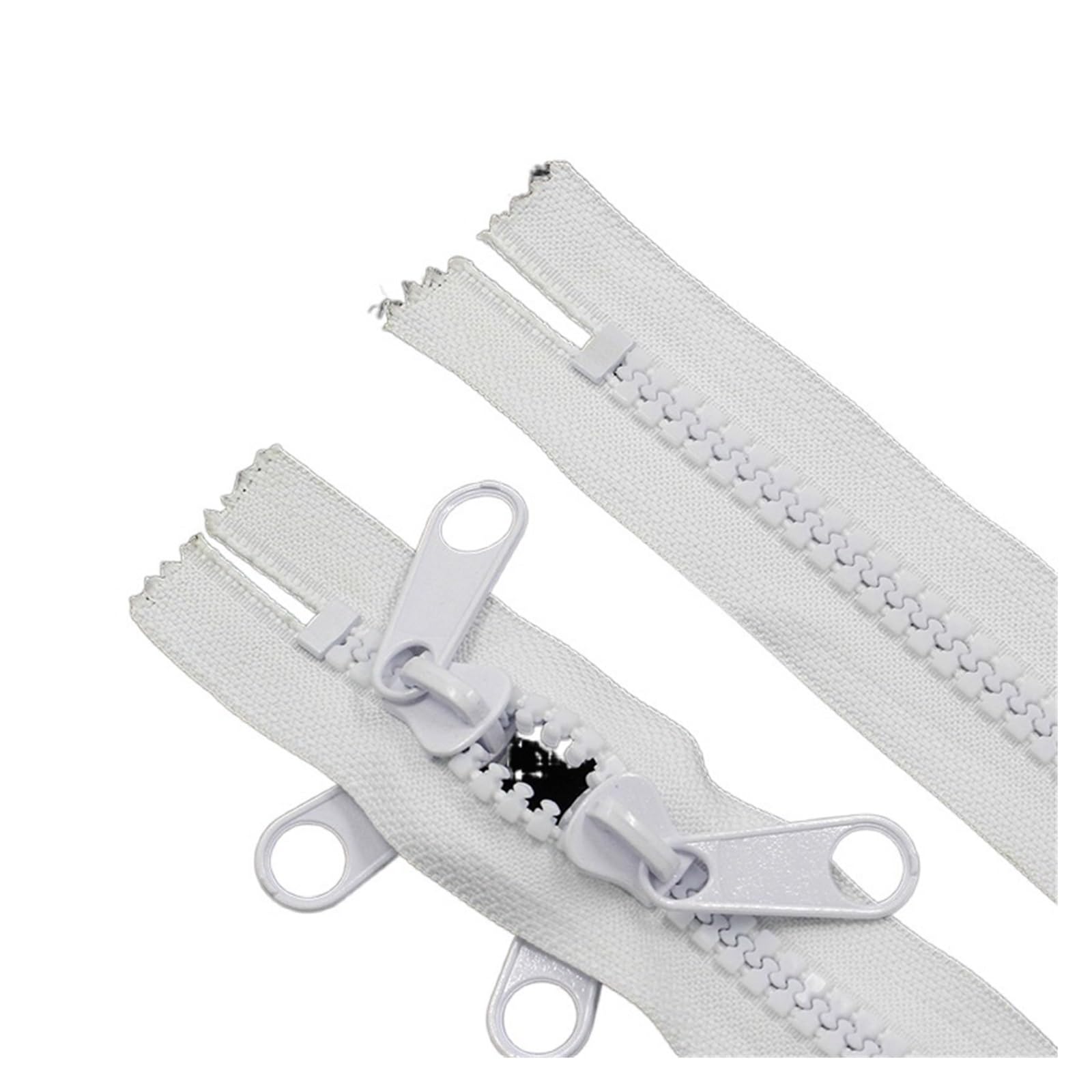 AOEGBY Zips Clothing Garments Zipper 100-600cm Decorative Double Sliders Two Way Close End Zip for Tent Bag Outdoor Zips DIY Sewing Accessories Two-Way Zip (Color : White, Size : 400CM-1PC_NO10)