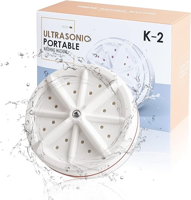 Mini Washing Machine, Portable Ultrasonic Washing Machine, 3 In 1 Lazy Magic Laundry Turbine Removes Dirt Washer with USB Powered for Home Travel Business Camping RV Trip (Auto 30 mins)
