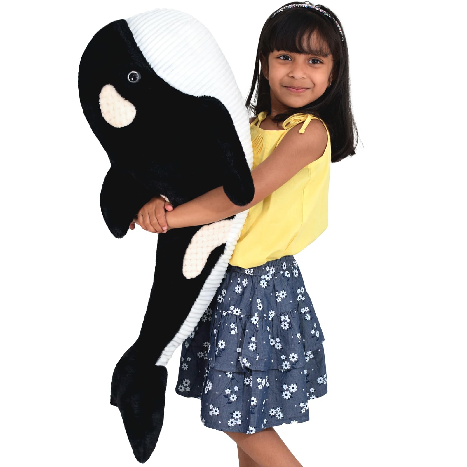 MorisMos Giant Orca Teddy Stuffed Animal Toy,80 cm Kawaii Panda Plush Cuddly Presents for Girls Boys Girlfriend Kids Birthday Party Decoration