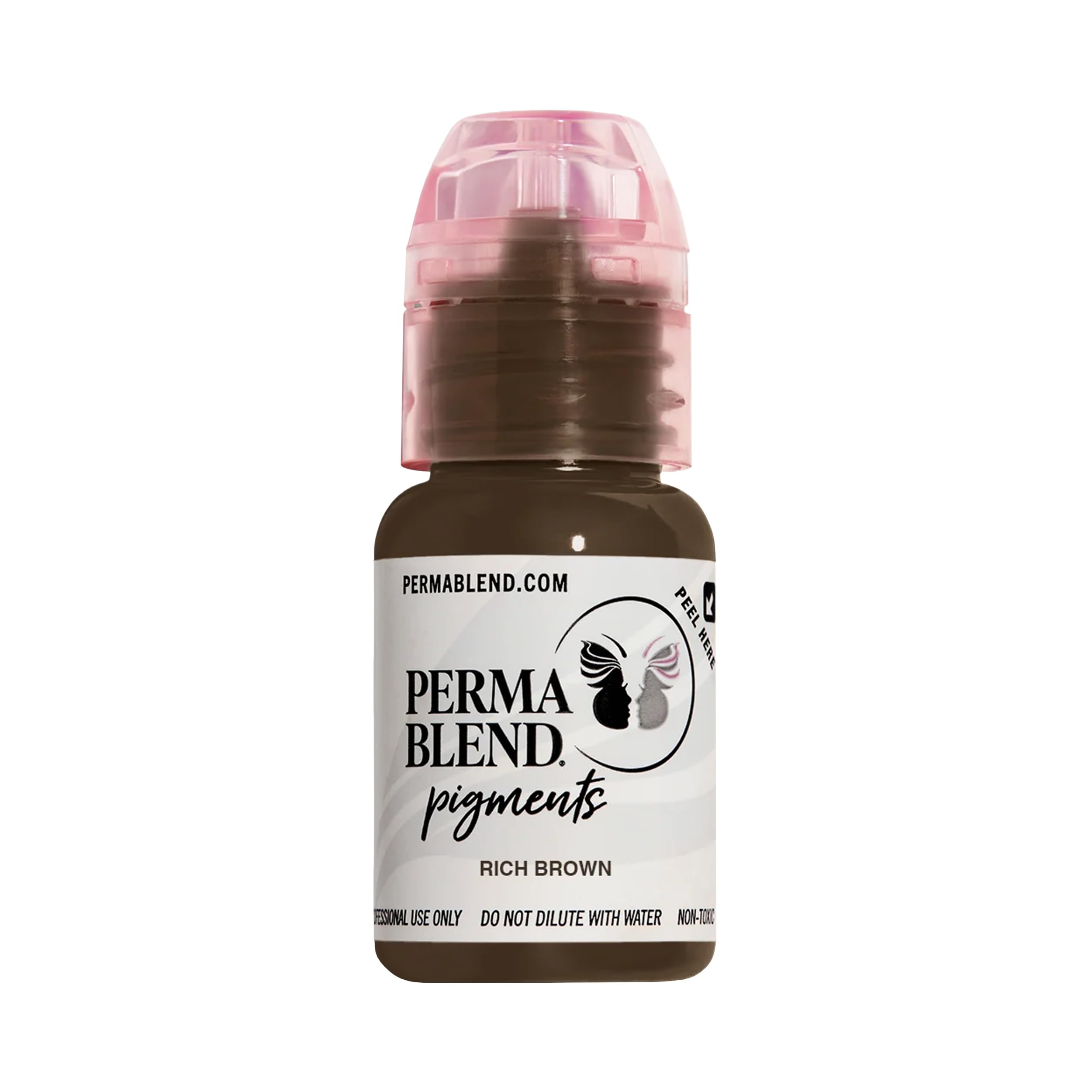 Perma Blend Rich Brown Eyebrow Tattoo Ink Pigment, Professional Brow Microblading Supplies, 1/2 oz Bottle